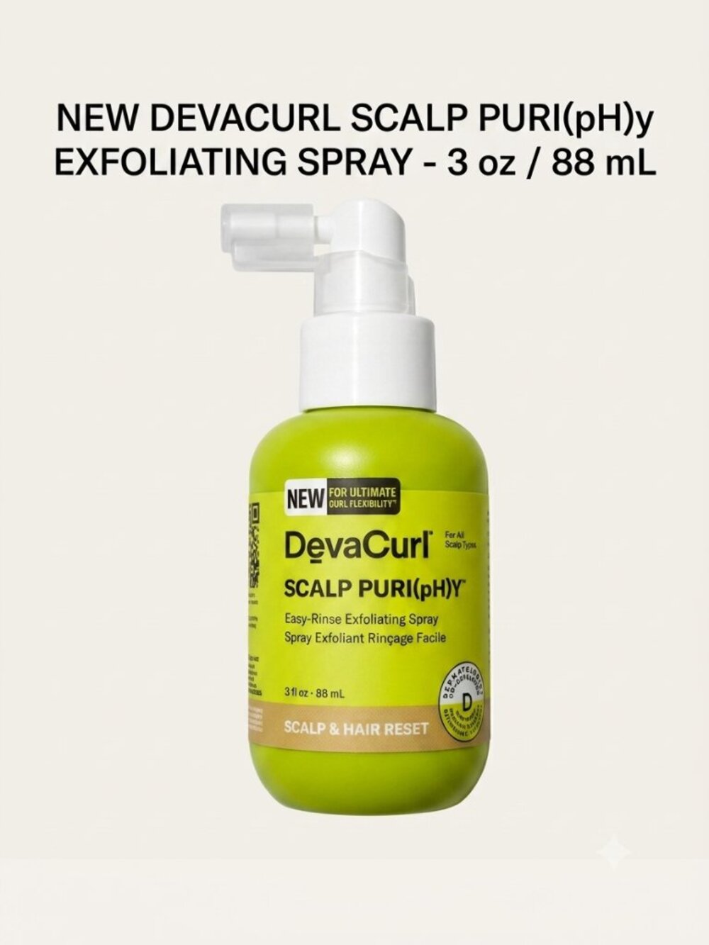 DevaCurl Scalp Puriphy Easy Rinse Exfoliating Spray 3 oz New